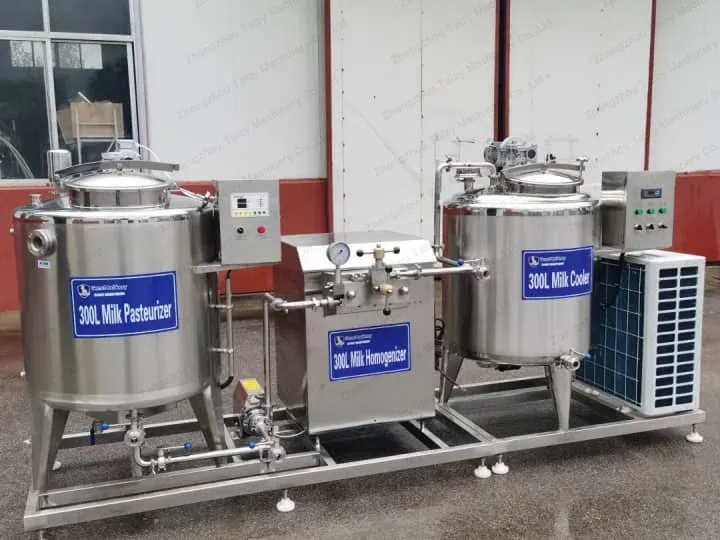 Pasteurizer, homogenizer and refrigeration machine