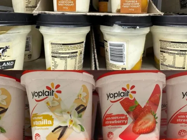 Yogurt in supermarket