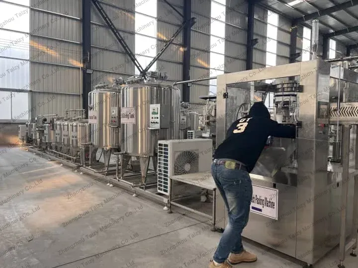 Customer inspects machine condition