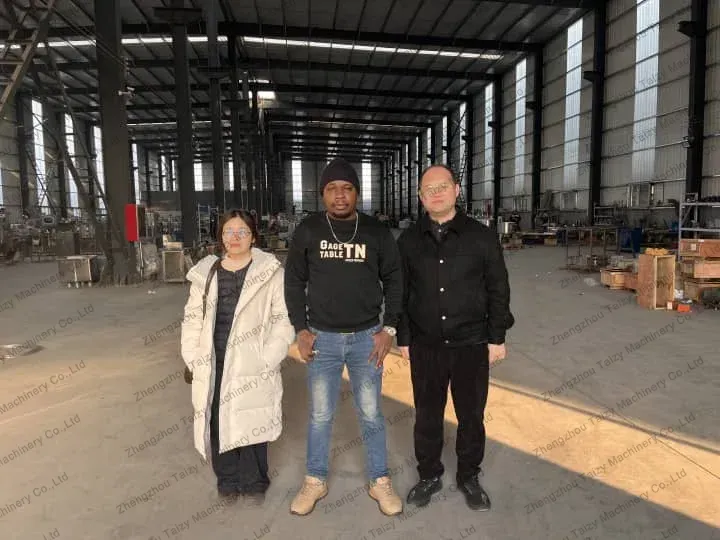 Photo with customers at the factory