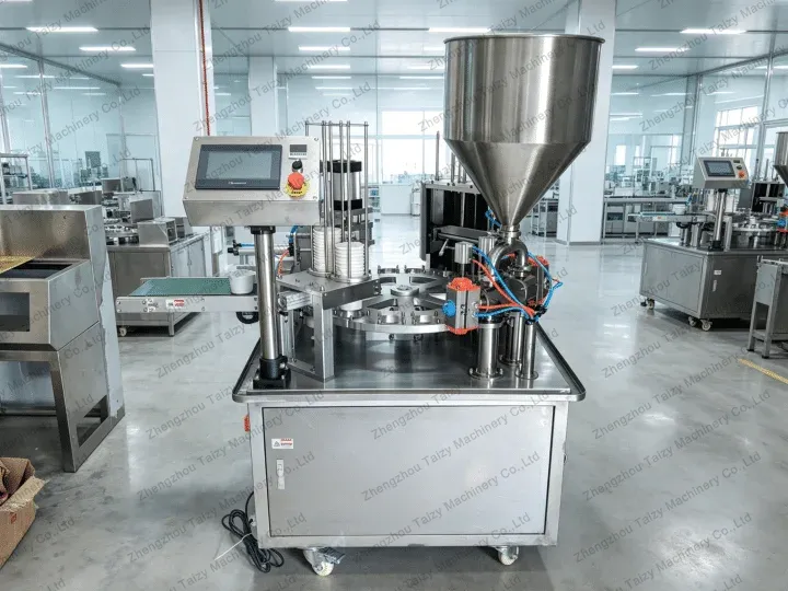 요구르트 컵 충전 및 밀봉 기계