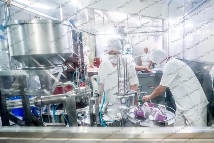 Rotary Yogurt Cup Filling Sealing Machine 11 Yogurt factory