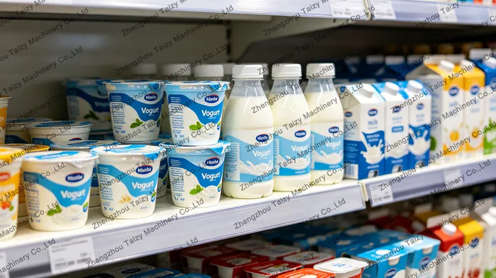 Why More Dairy Businesses Are Investing In Yogurt Production Equipment 3 Yogurt products on supermarket