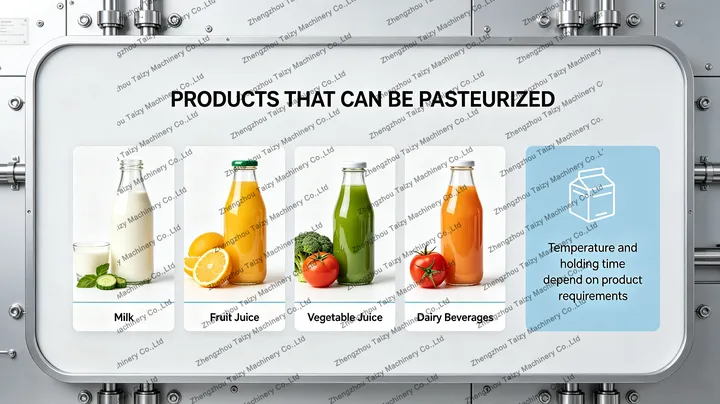 Pasteurization Machine For Consistent Milk And Juice Processing 4 Pasteurizer machine applicable products